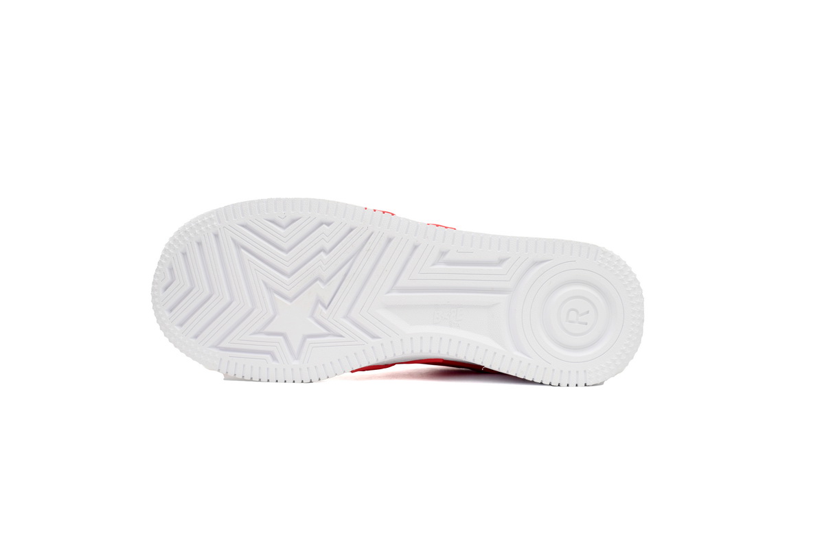 A Bathing Ape Bape Sta Low White Red Star OZXSHM 191 306M