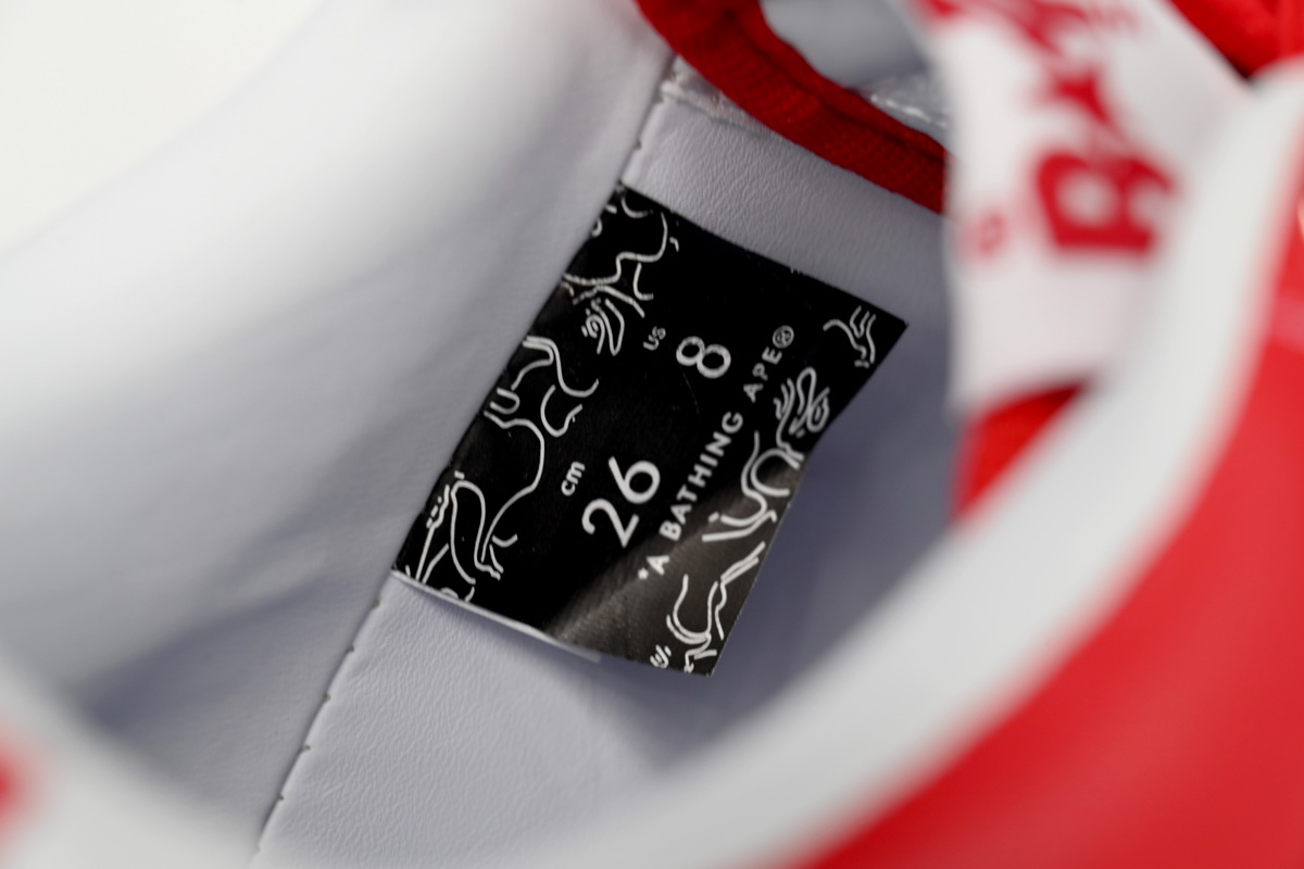 A Bathing Ape Bape Sta Low White Red Star OZXSHM 191 306M