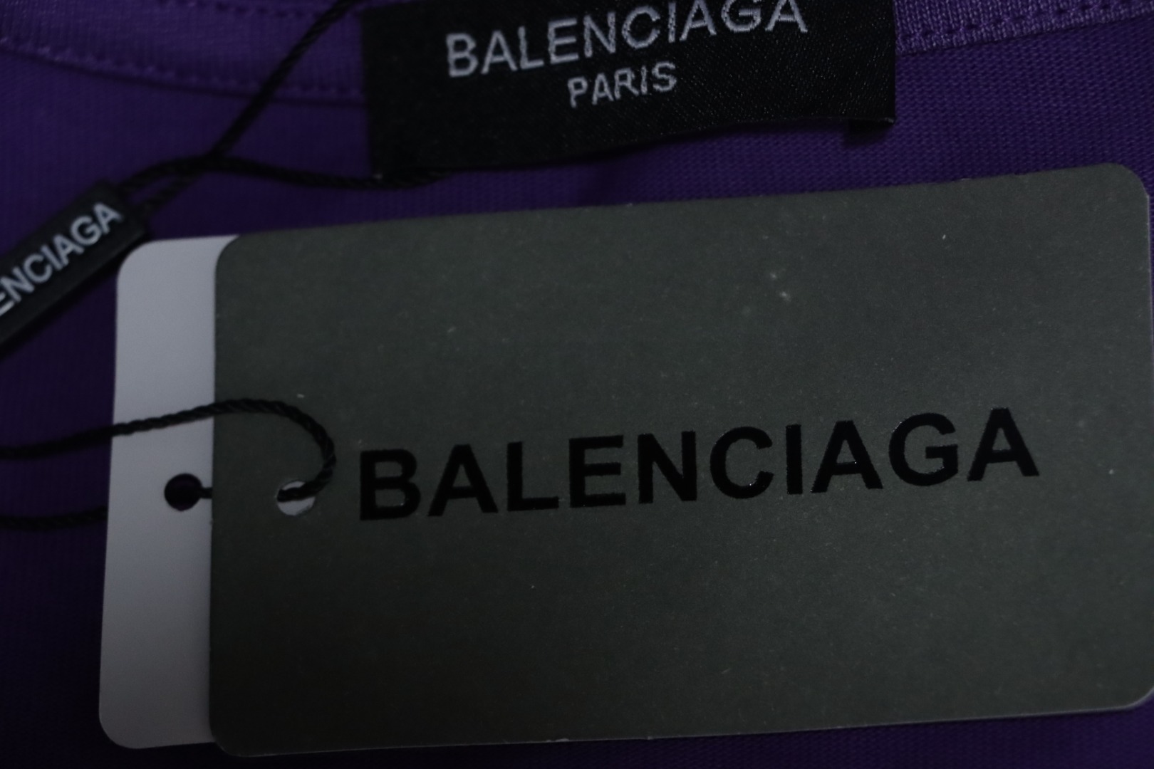 Balenciaga 23ss Rivet Puncture Washed Hole T-shirt Purple
