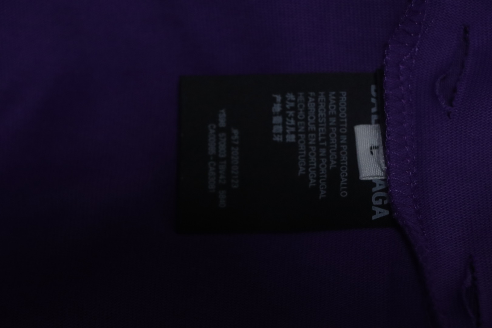 Balenciaga 23ss Rivet Puncture Washed Hole T-shirt Purple
