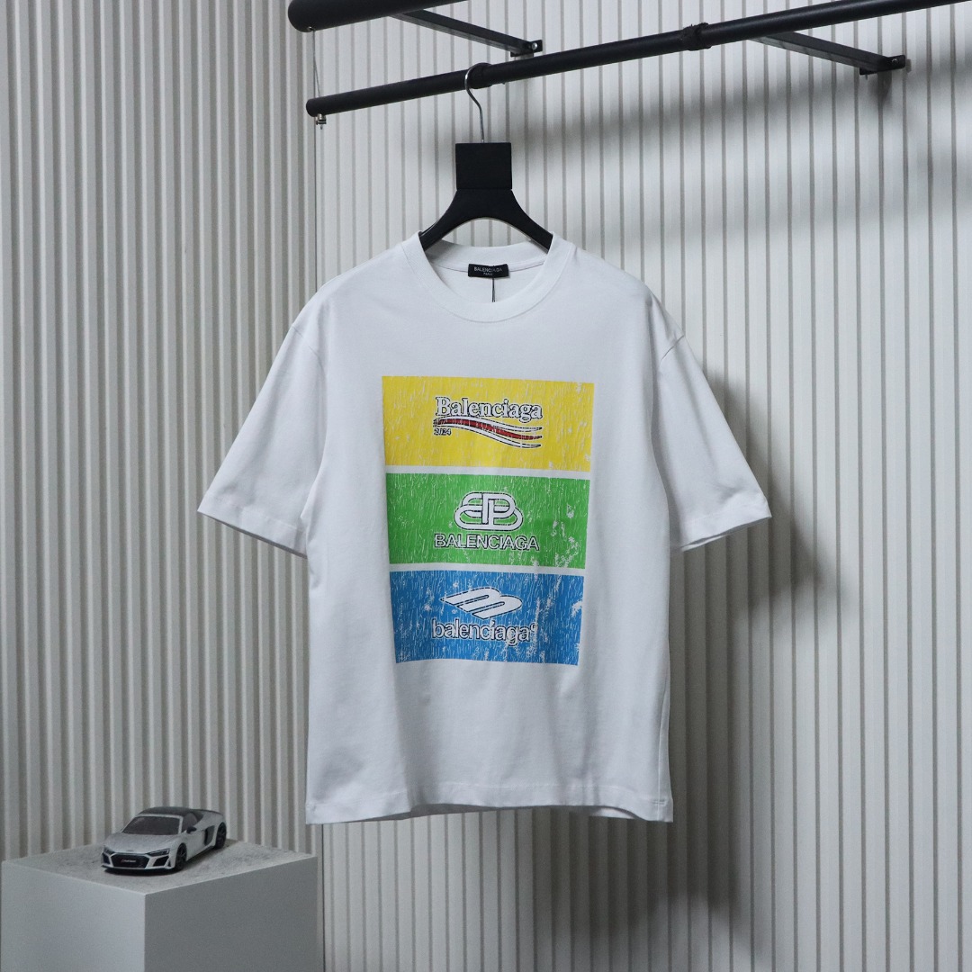 Balenciaga 24ss 3-block Printed T-shirt 