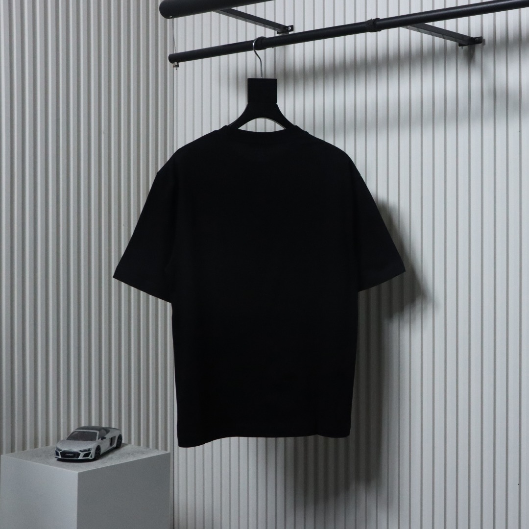 Balenciaga 24ss 3-block Printed T-shirt Black