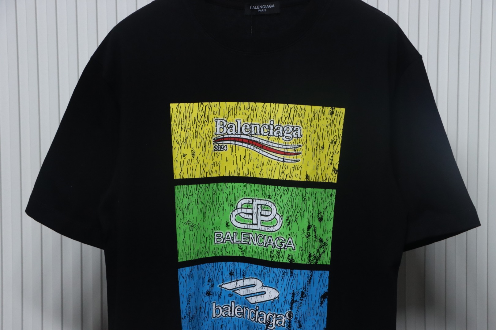 Balenciaga 24ss 3-block Printed T-shirt Black