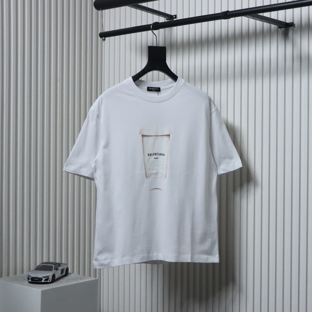 Balenciaga 24ss Beverage Cup Printed T-shirt 