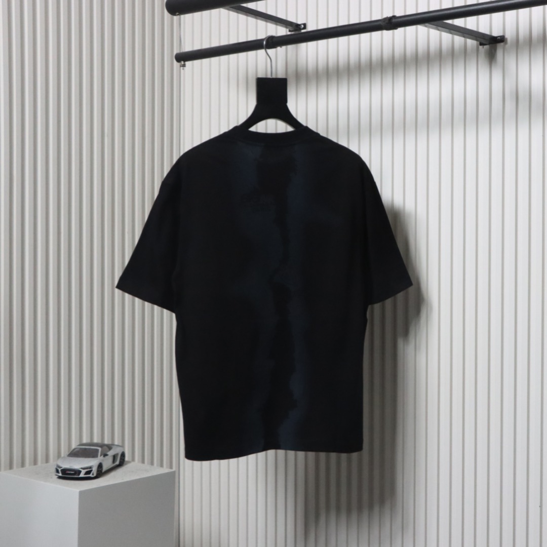 Balenciaga 24ss Double B Graffiti Letter Print T-shirt Black