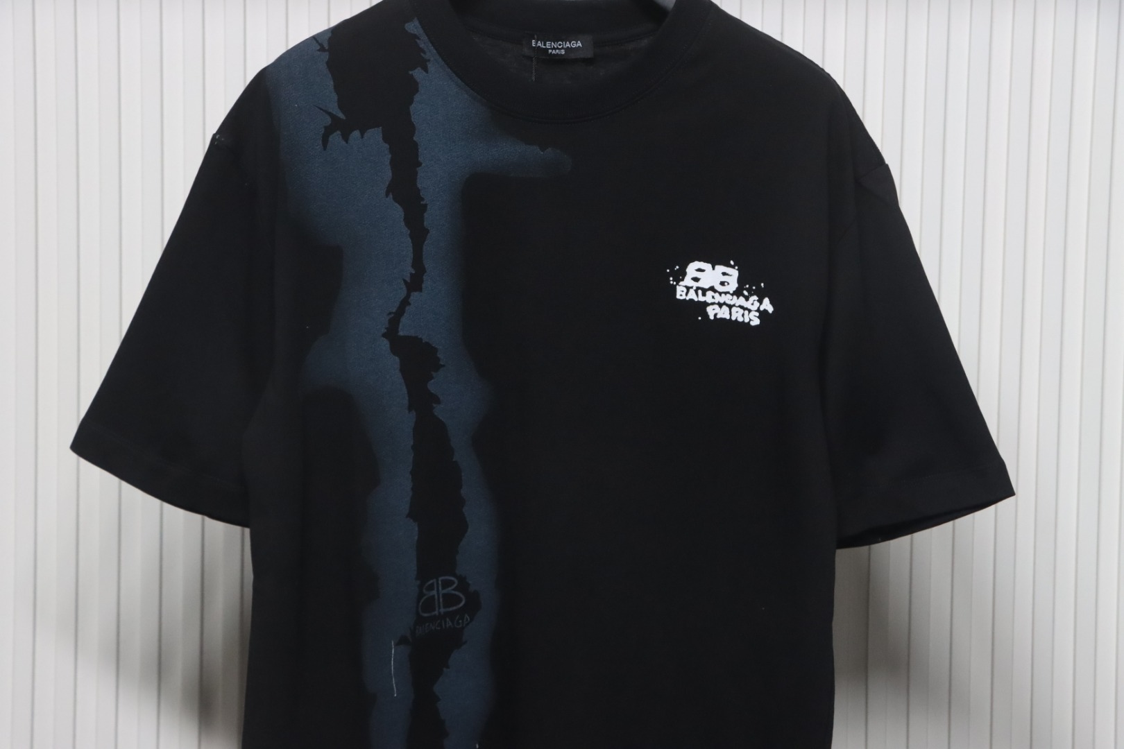 Balenciaga 24ss Double B Graffiti Letter Print T-shirt Black
