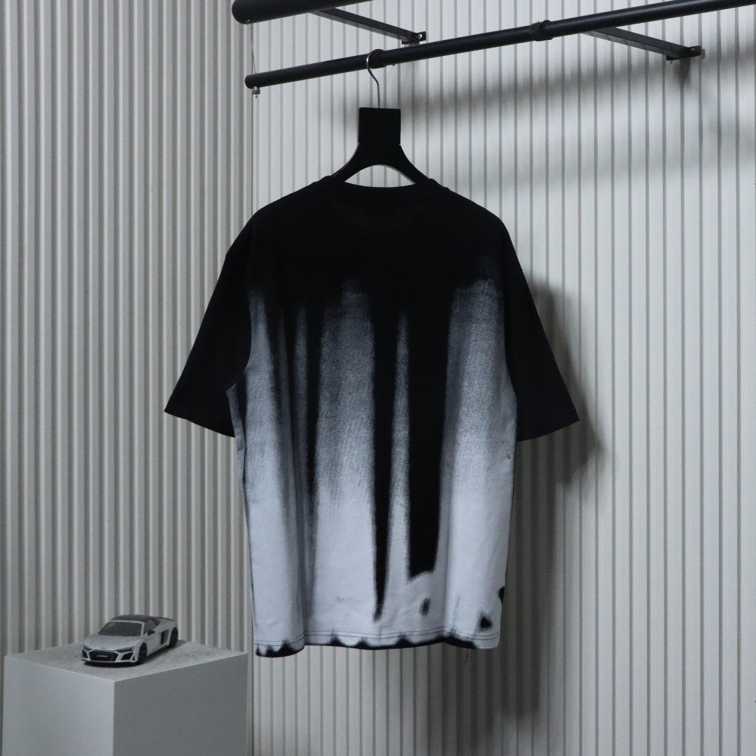 Balenciaga 24ss Ink Tassel Print T-shirt Black