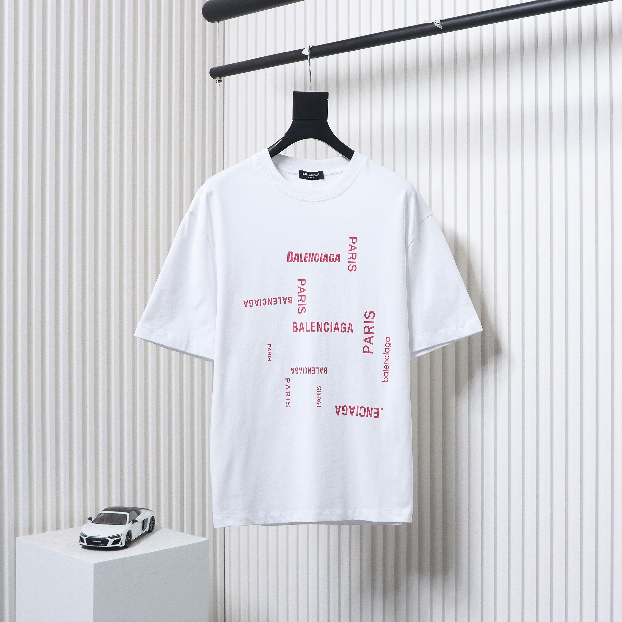 Balenciaga 24ss Pink Letter Print T-shirt 
