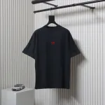 Balenciaga 25ss Bheat Ear Double B Red Label Embroidered Washed T-shirt