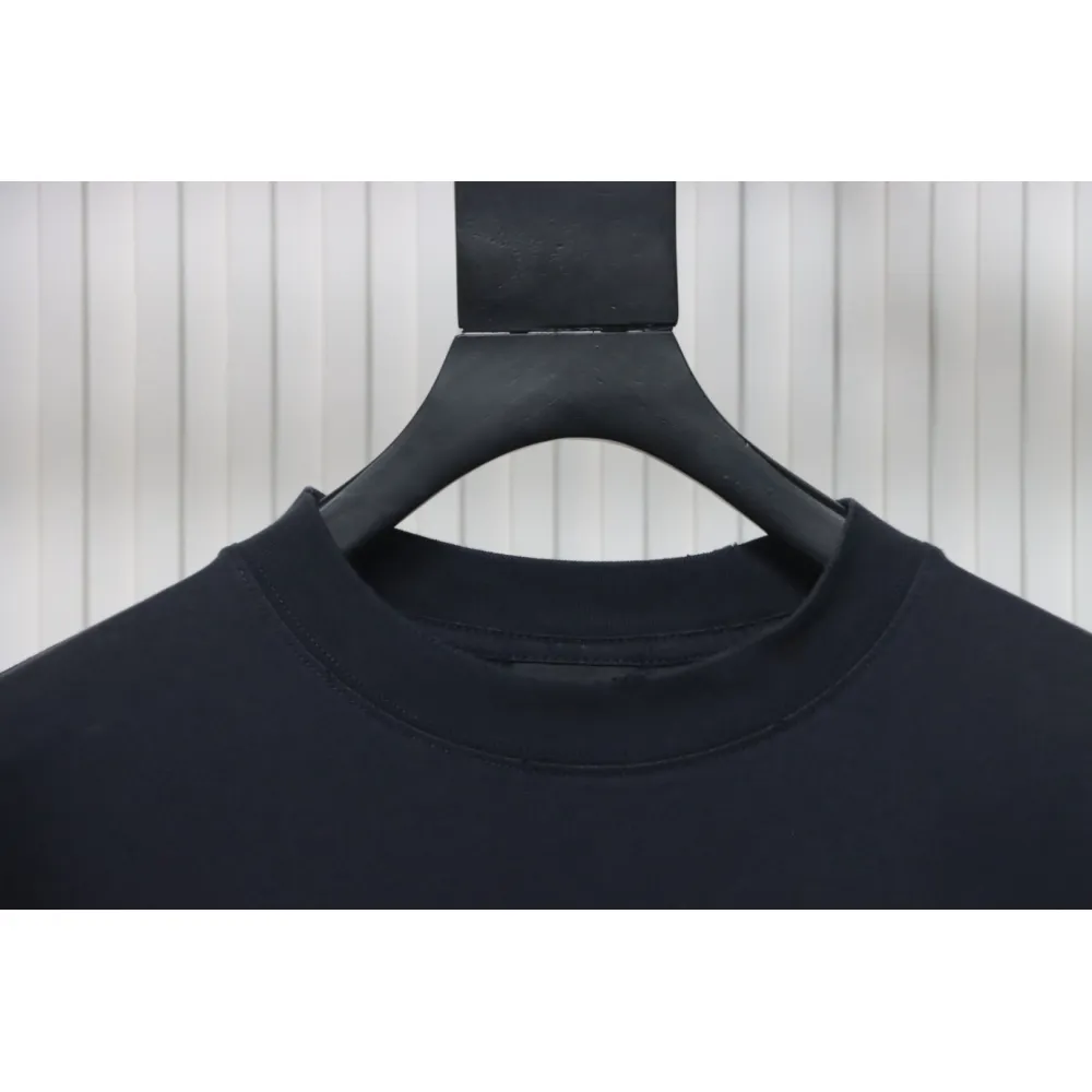 Balenciaga 25ss Bheat Ear Double B Red Label Embroidered Washed T-shirt