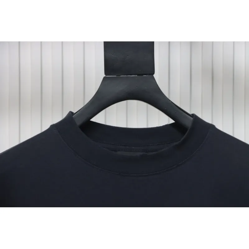 Balenciaga 25ss Bheat Ear Double B Red Label Embroidered Washed T-shirt
