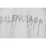 Balenciaga 25ss Dissolved Double B Letters Rhinestone Ripped T-shirt