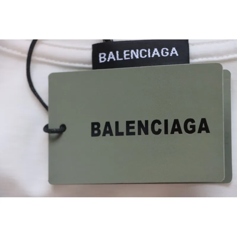 Balenciaga 25ss Dissolved Double B Letters Rhinestone Ripped T-shirt