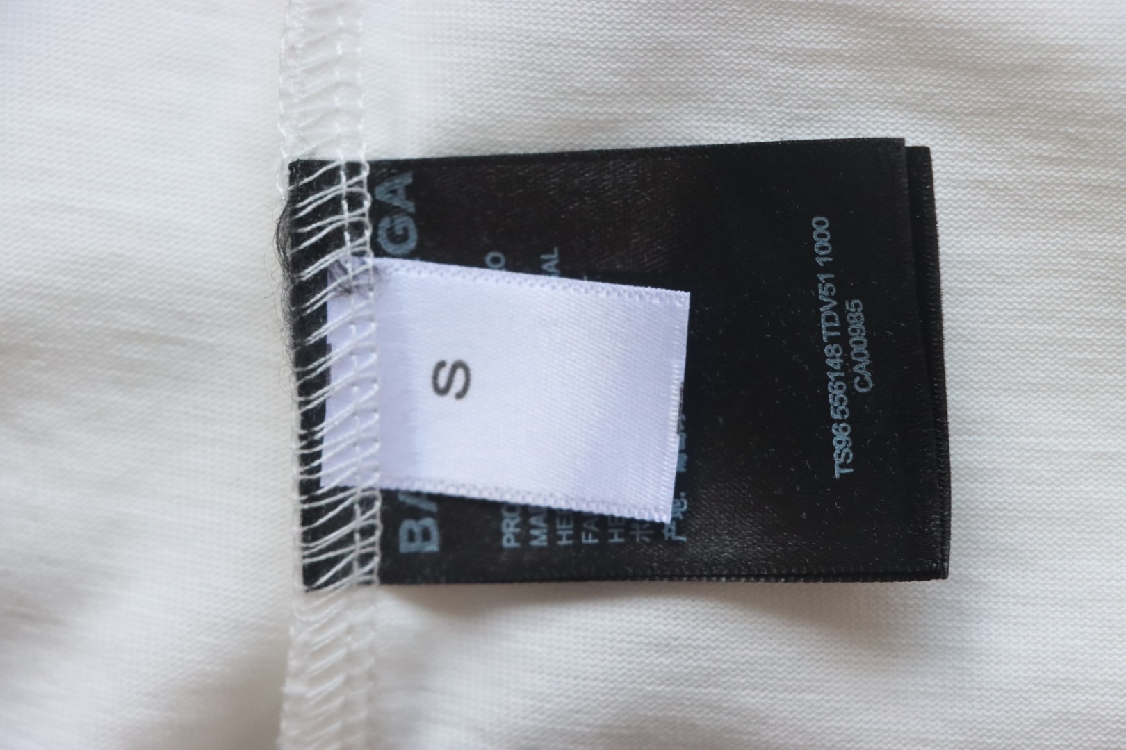 Balenciaga 25ss Dissolved Double B Letters Rhinestone Ripped T-shirt