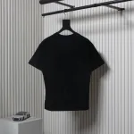 Balenciaga 25ss Dissolved Double B Letters Rhinestone Ripped T-shirt Black