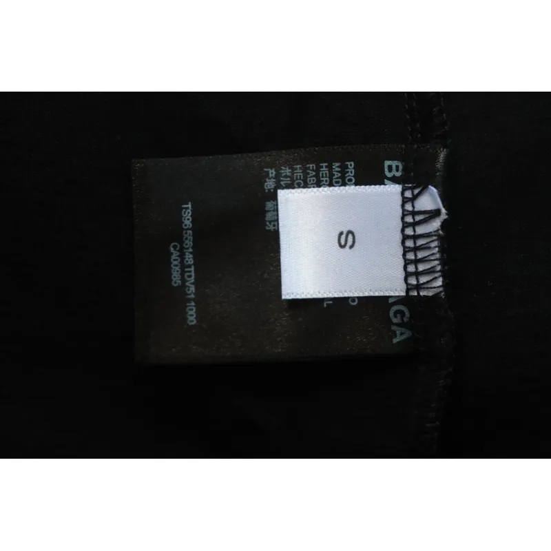 Balenciaga 25ss Dissolved Double B Letters Rhinestone Ripped T-shirt Black