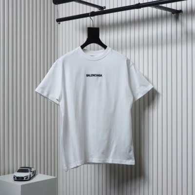 Balenciaga 25SS Embroidered Front and Back Lettering T-shirt 01