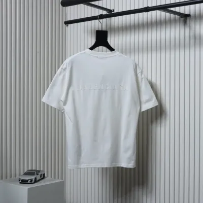 Balenciaga 25ss Front and Back Lettering Embossed T-shirt 02