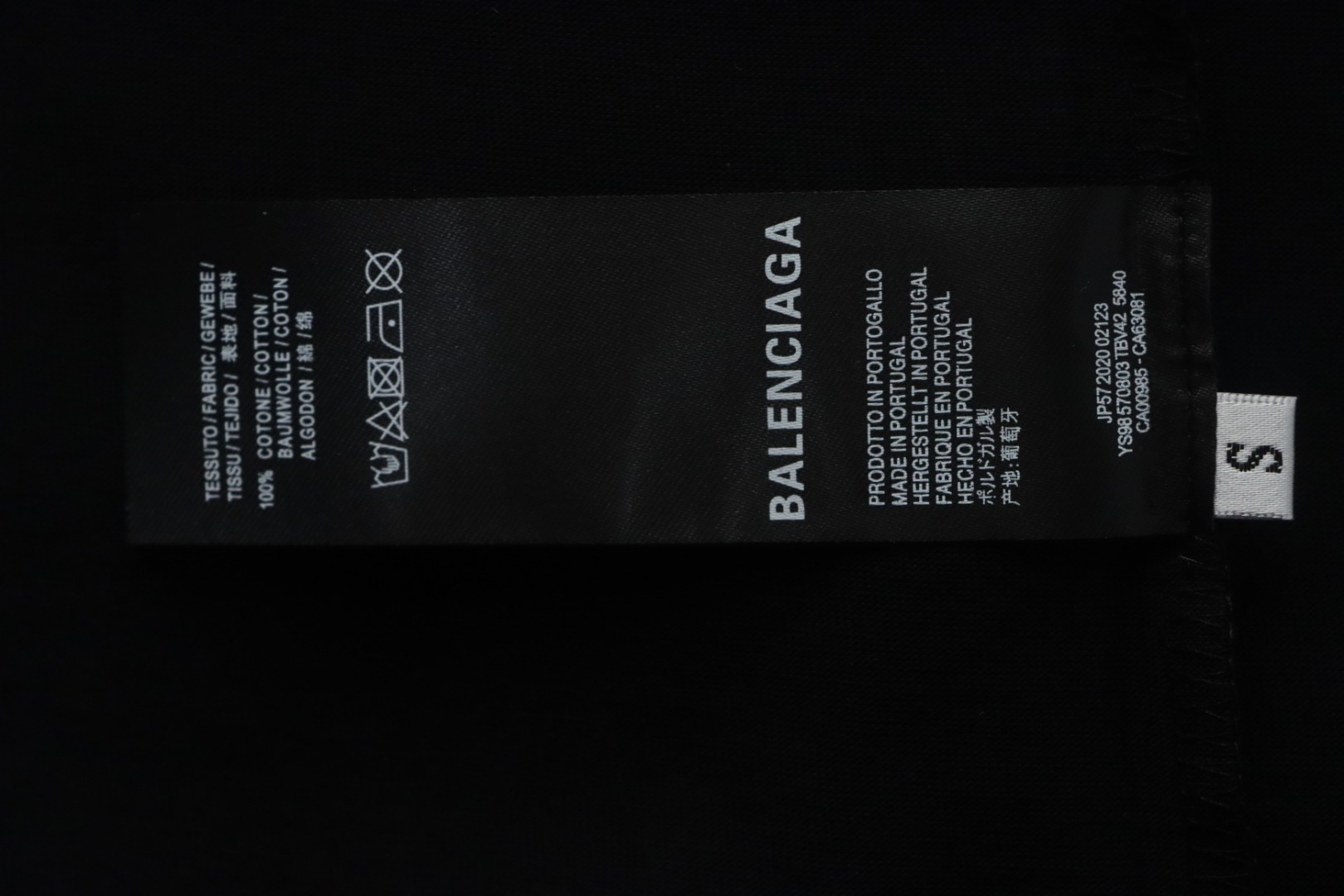 Balenciaga 25ss Front and Back Lettering Embossed T-shirt Black