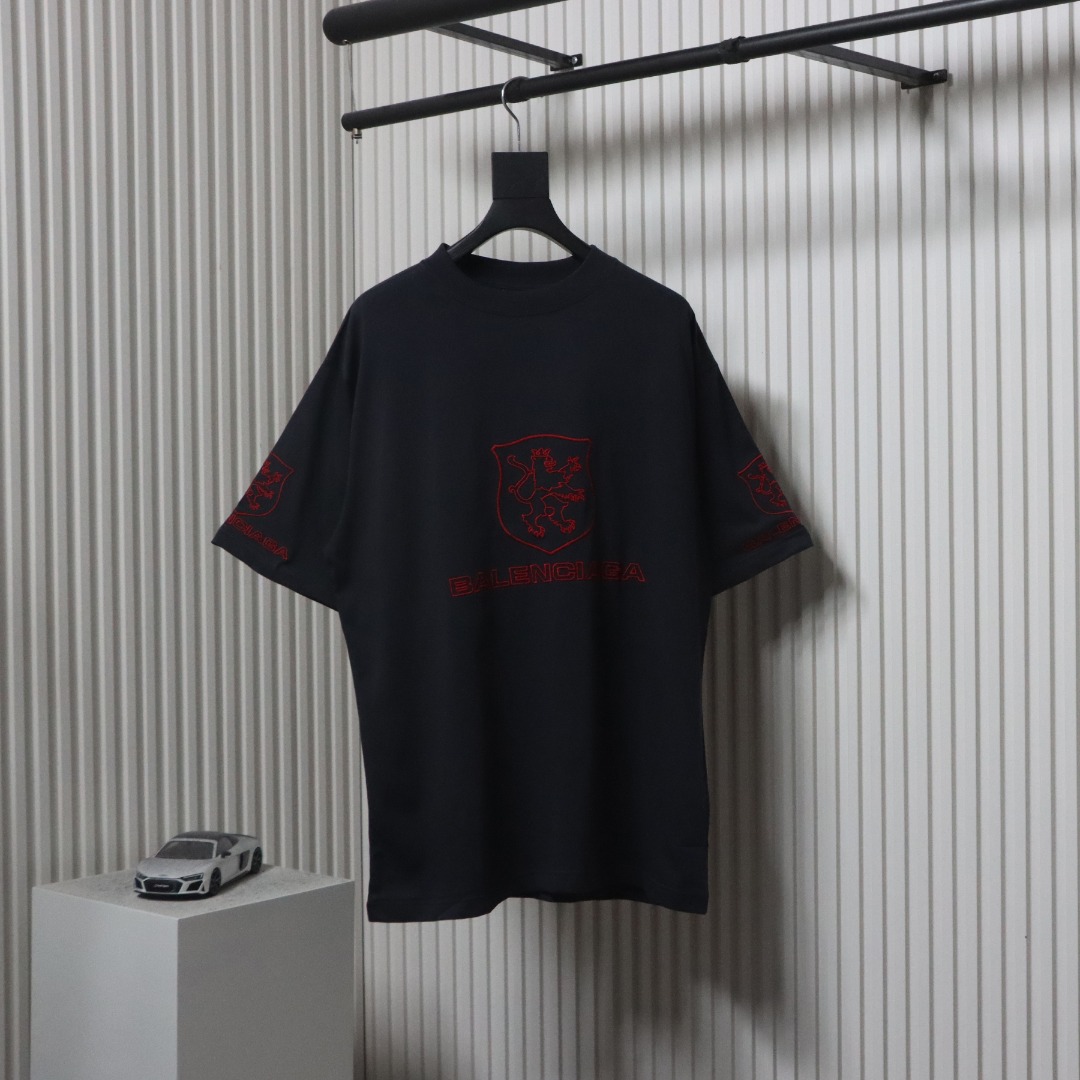 Balenciaga 25ss LION CLUB Embroidered Logo T-shirt 