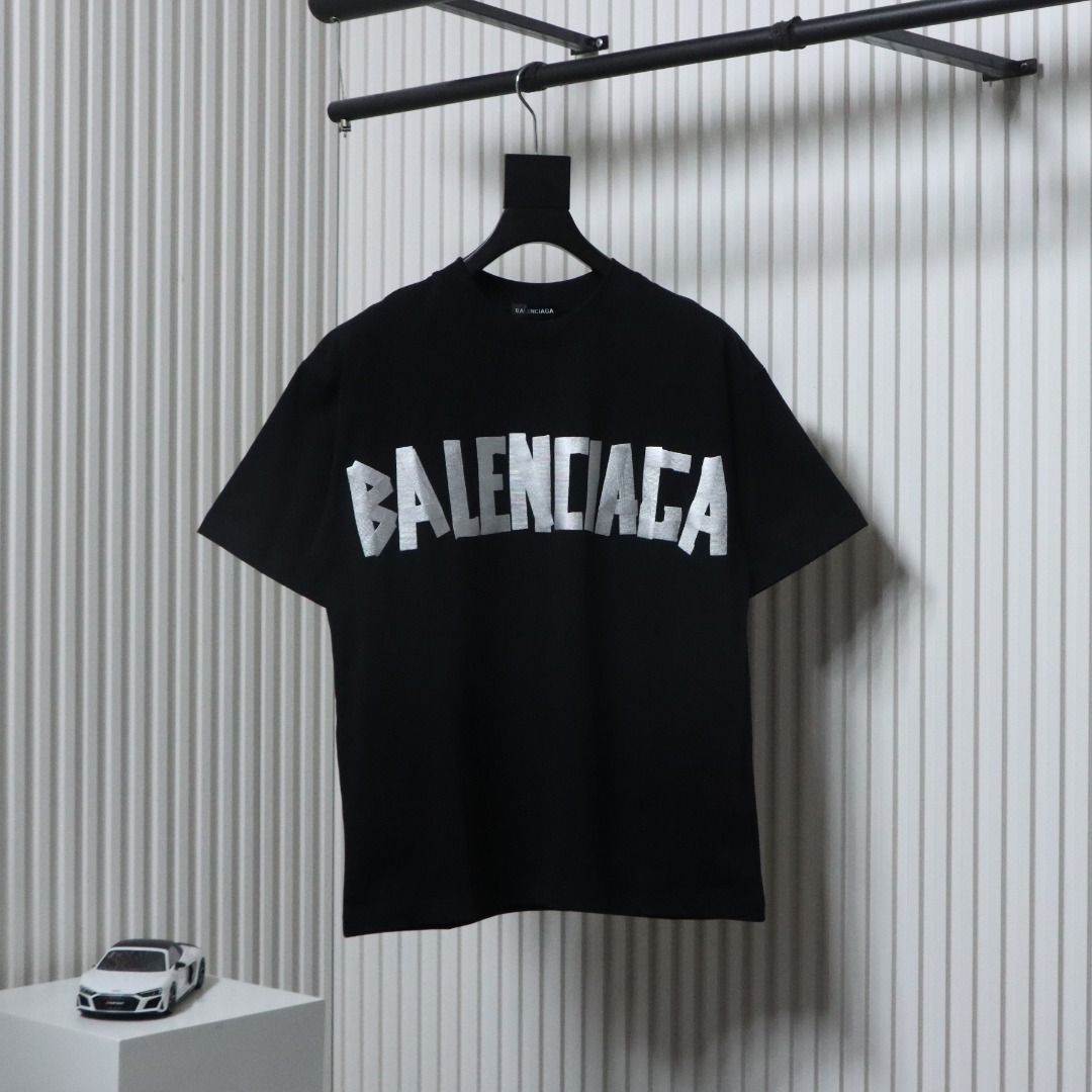 Balenciaga 25ss Masking Paper Letter Tape T-shirt 