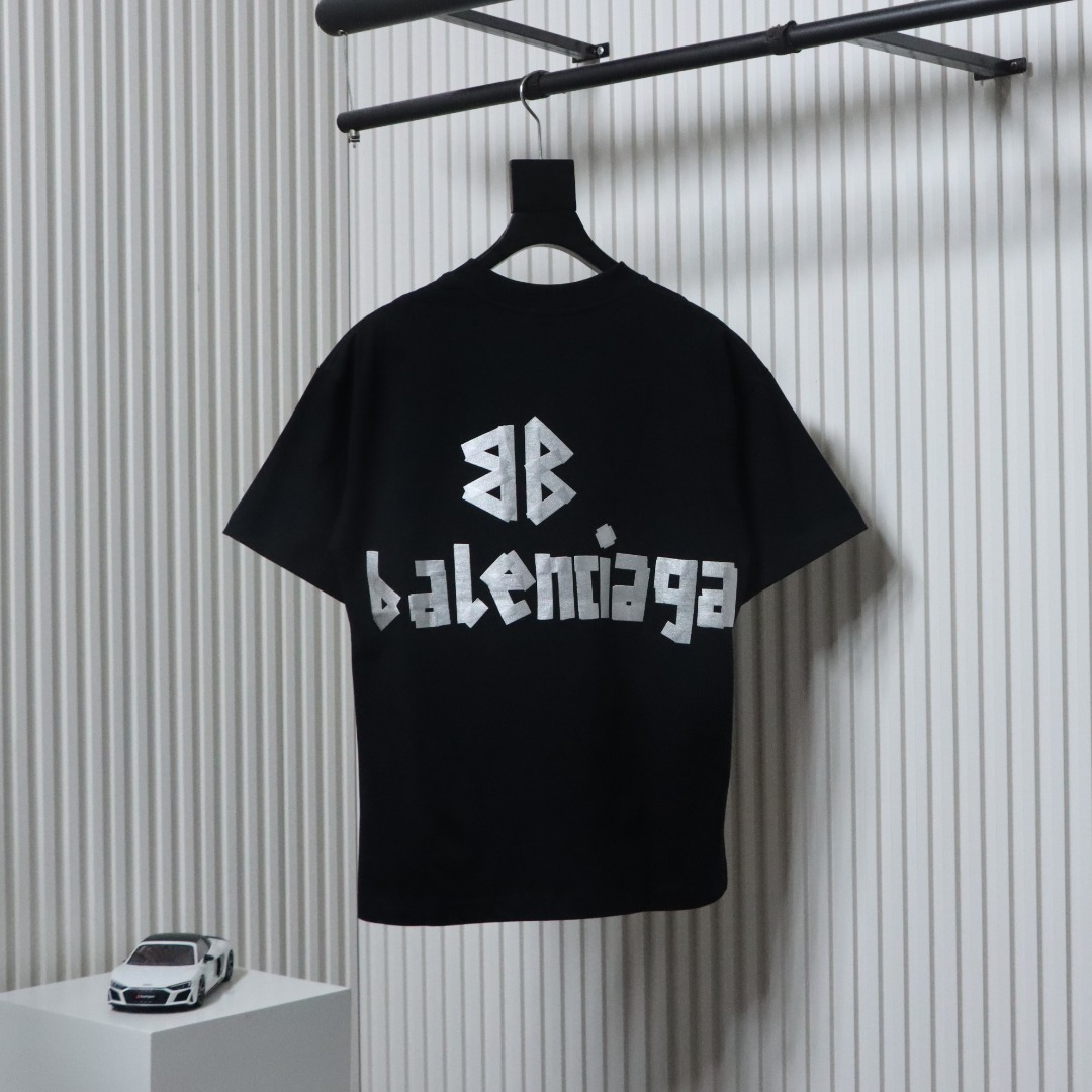 Balenciaga 25ss Masking Paper Letter Tape T-shirt 
