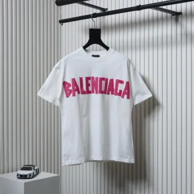 Balenciaga 25ss Masking Paper Letter Tape T-shirt White 01