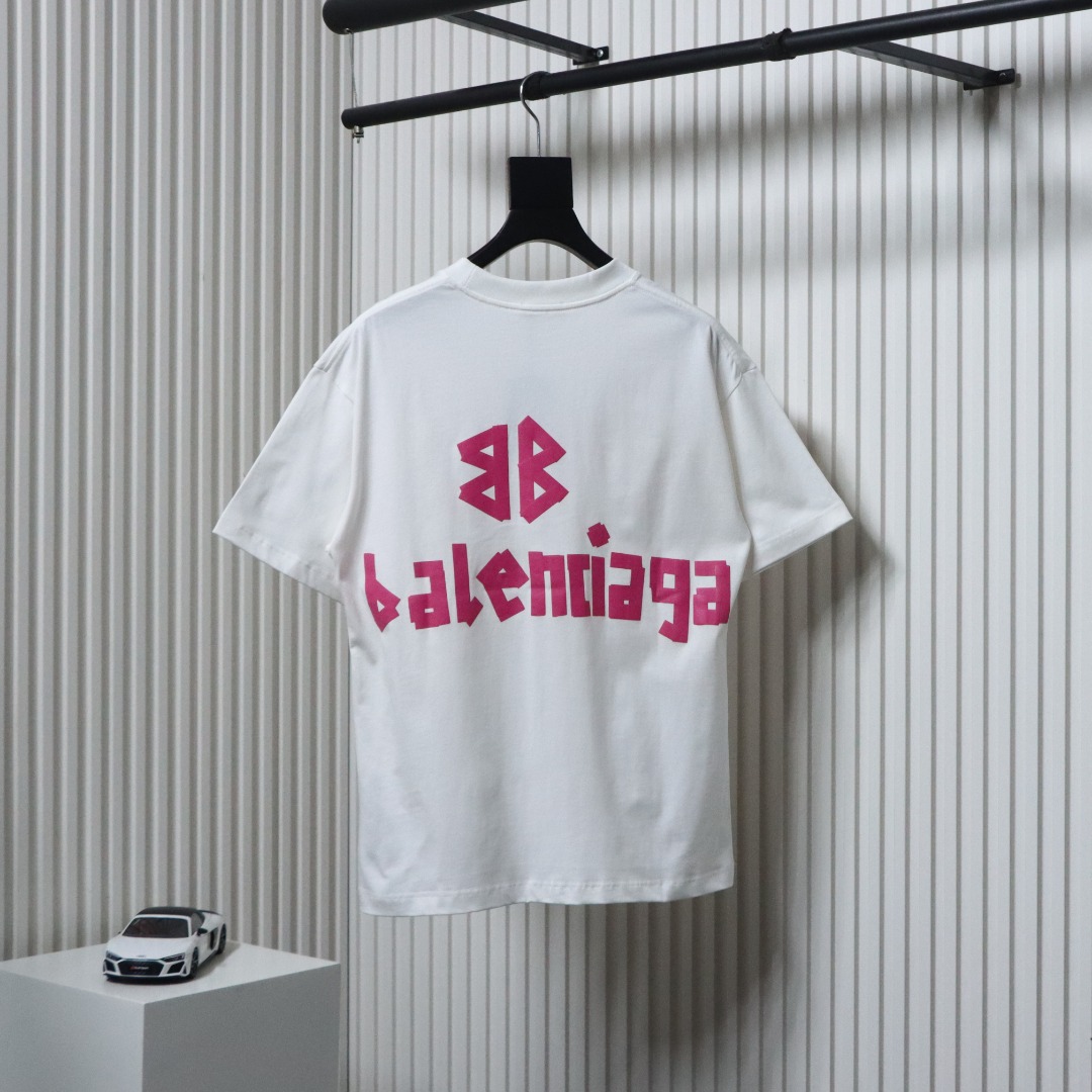 Balenciaga 25ss Masking Paper Letter Tape T-shirt White