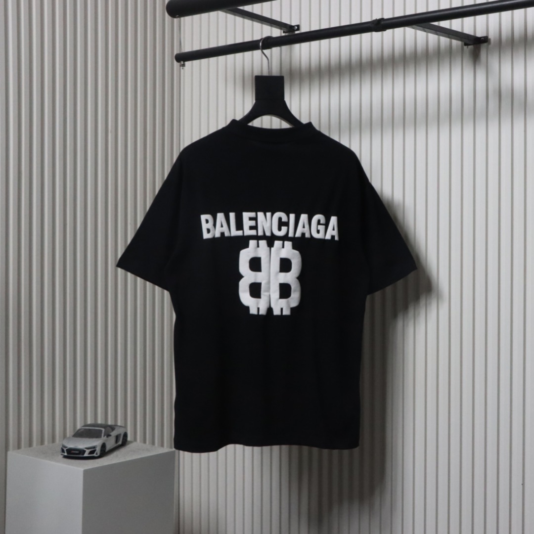 Balenciaga Foam Letter BB Print T-shirt Black
