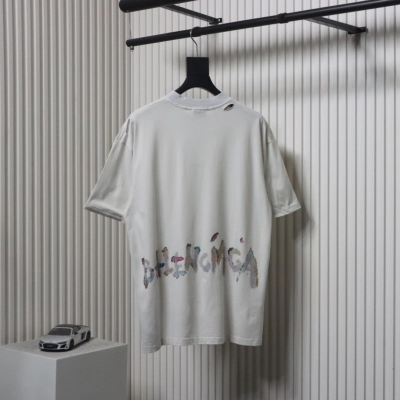 Balenciaga Glitter Wheat Ear Print Round Neck T-shirt  02