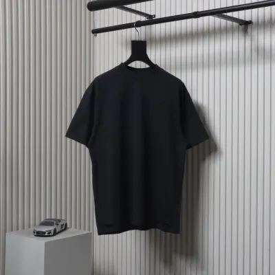 Balenciaga Glitter Wheat Ear Print Round Neck T-shirt Black 02