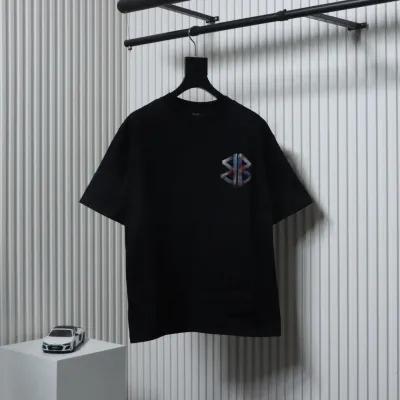 Balenciaga Hand-painted Coke Crew Neck T-shirt Black 01