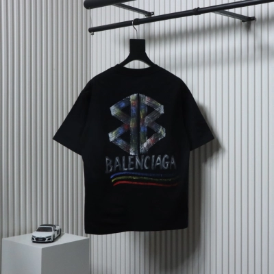 Balenciaga Hand-painted Coke Crew Neck T-shirt Black 02