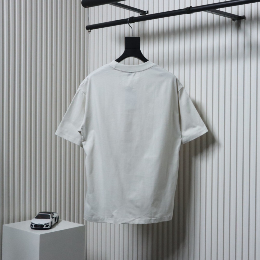 Balenciaga Hand-painted Wheat Ear Round Neck T-shirt