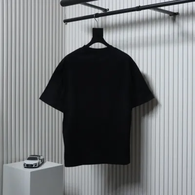 Balenciaga Hand-painted Wheat Ear Round Neck T-shirt Black 02