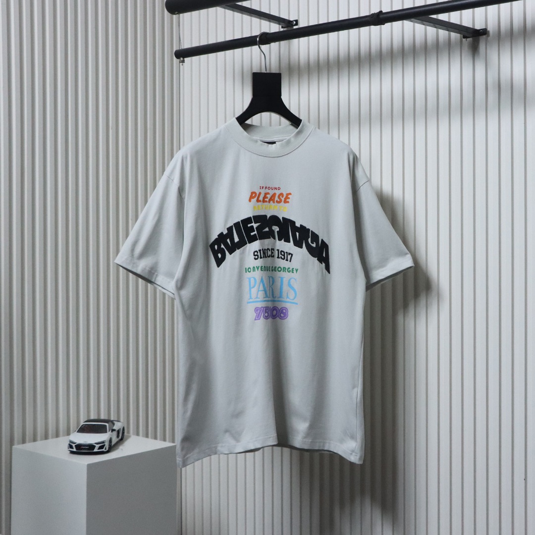 Balenciaga Letter Printed Round Neck T-shirt
