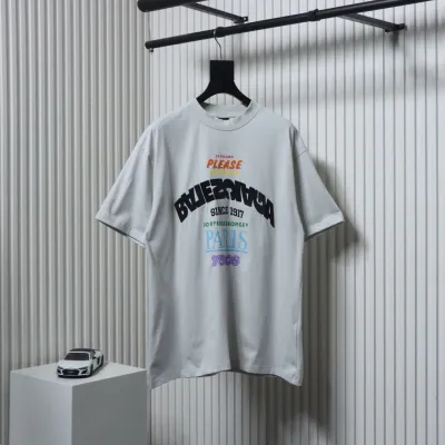 Balenciaga Letter Printed Round Neck T-shirt 01