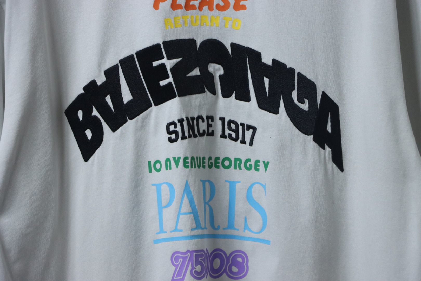 Balenciaga Letter Printed Round Neck T-shirt