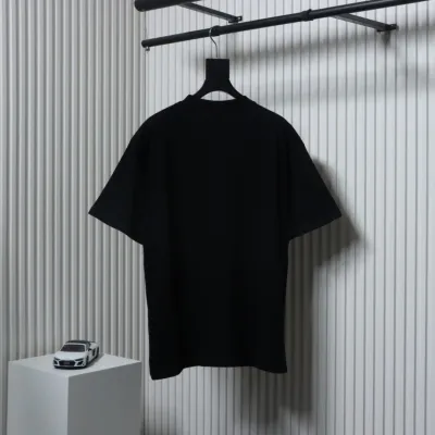 Balenciaga Letter Printed Round Neck T-shirt Black 02
