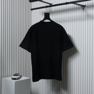 Balenciaga Letter Printed Round Neck T-shirt Black 02