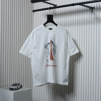 Balenciaga Tokyo Tower Digital Direct Inkjet Hole T-shirt 01