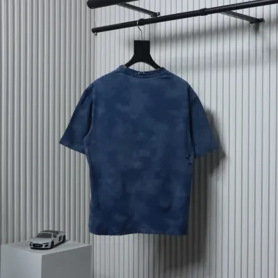 Balenciaga 23ss Rivet Puncture Washed Hole T-shirt Blue 02