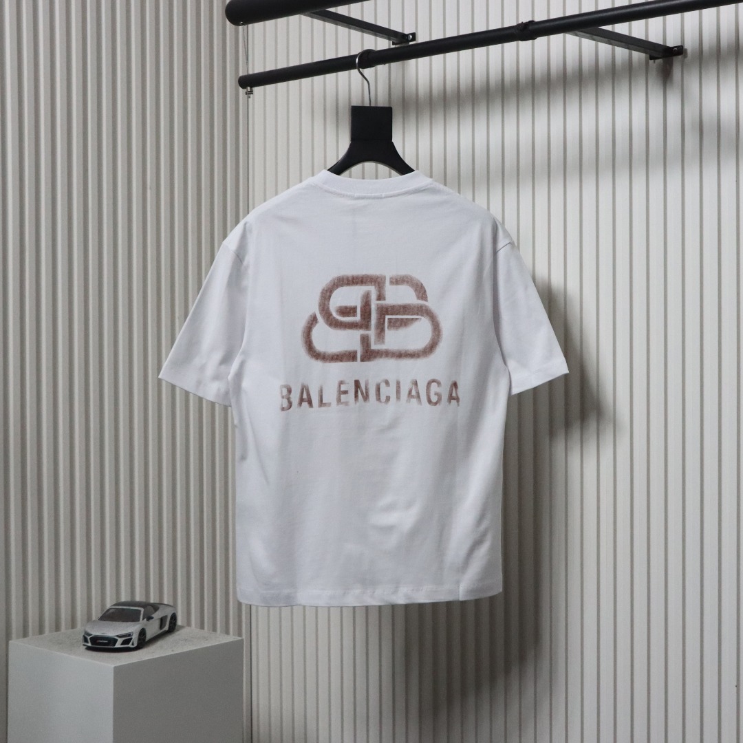 Balenciaga 24ss Distressed Lock Print T-shirt