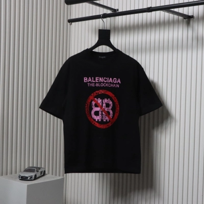 Balenciaga 24ss Double B No Passing Print T-shirt Black 01