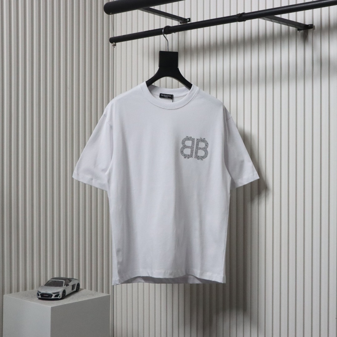 Balenciaga 24ss Hot Diamond Double B T-shirt 