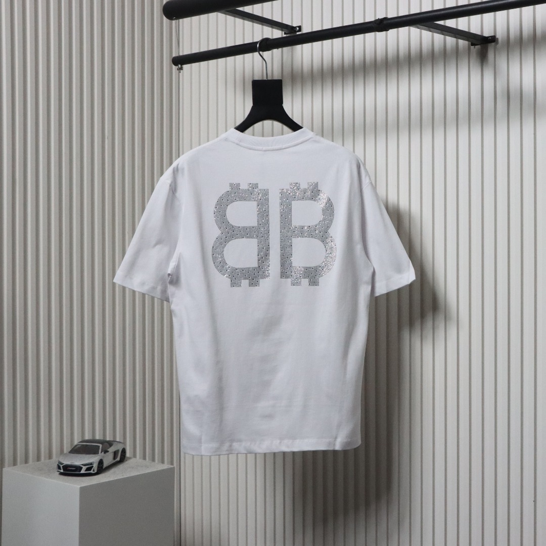 Balenciaga 24ss Hot Diamond Double B T-shirt 