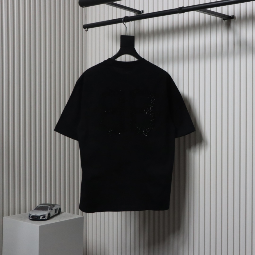 Balenciaga 24ss Hot Diamond Double B T-shirt Black