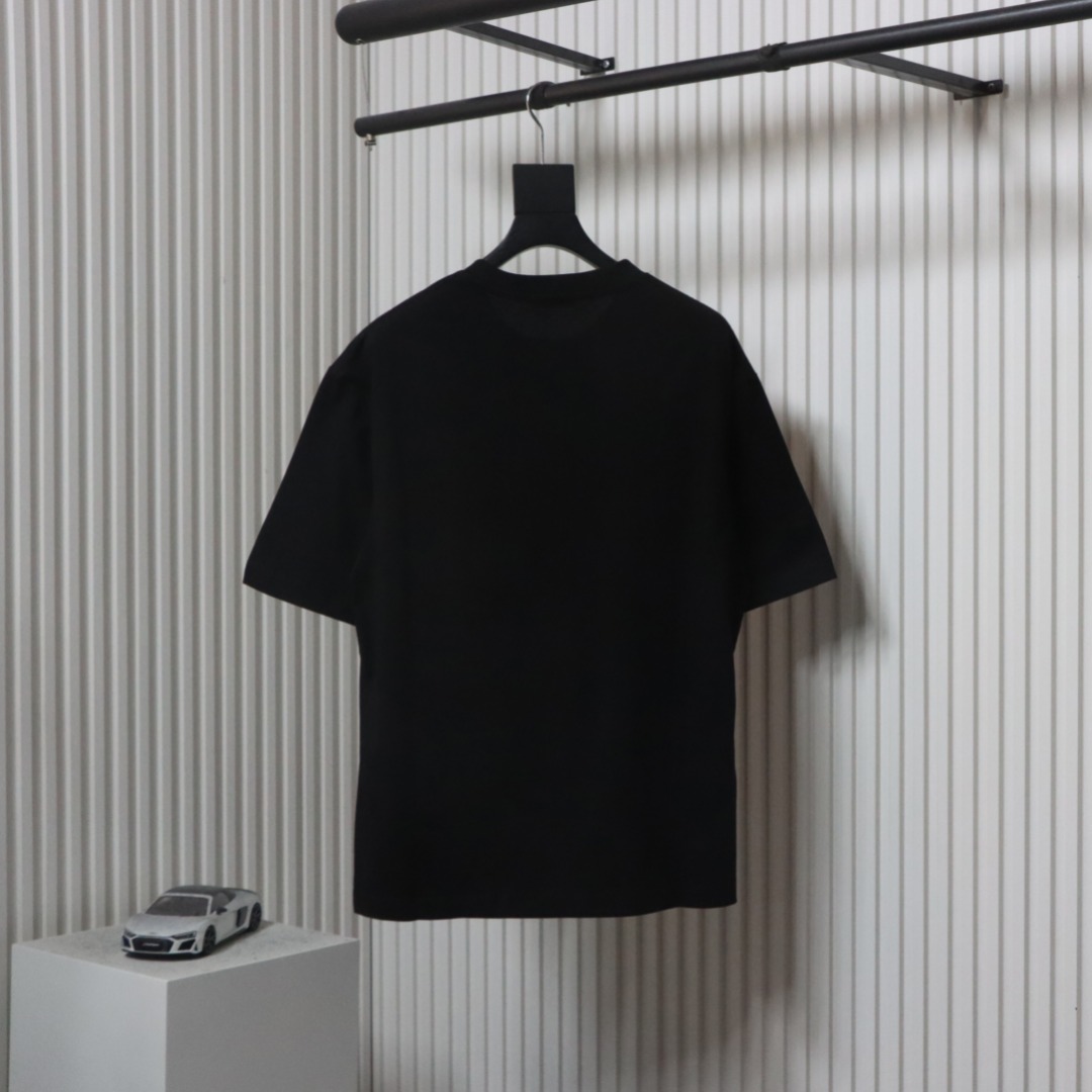 Balenciaga 24ss Overlapping Rhinestone Logo T-shirt Black