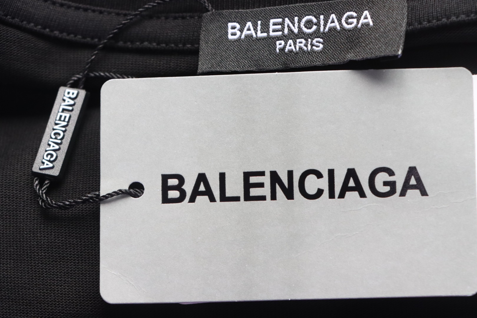 Balenciaga 24ss Overlapping Rhinestone Logo T-shirt Black