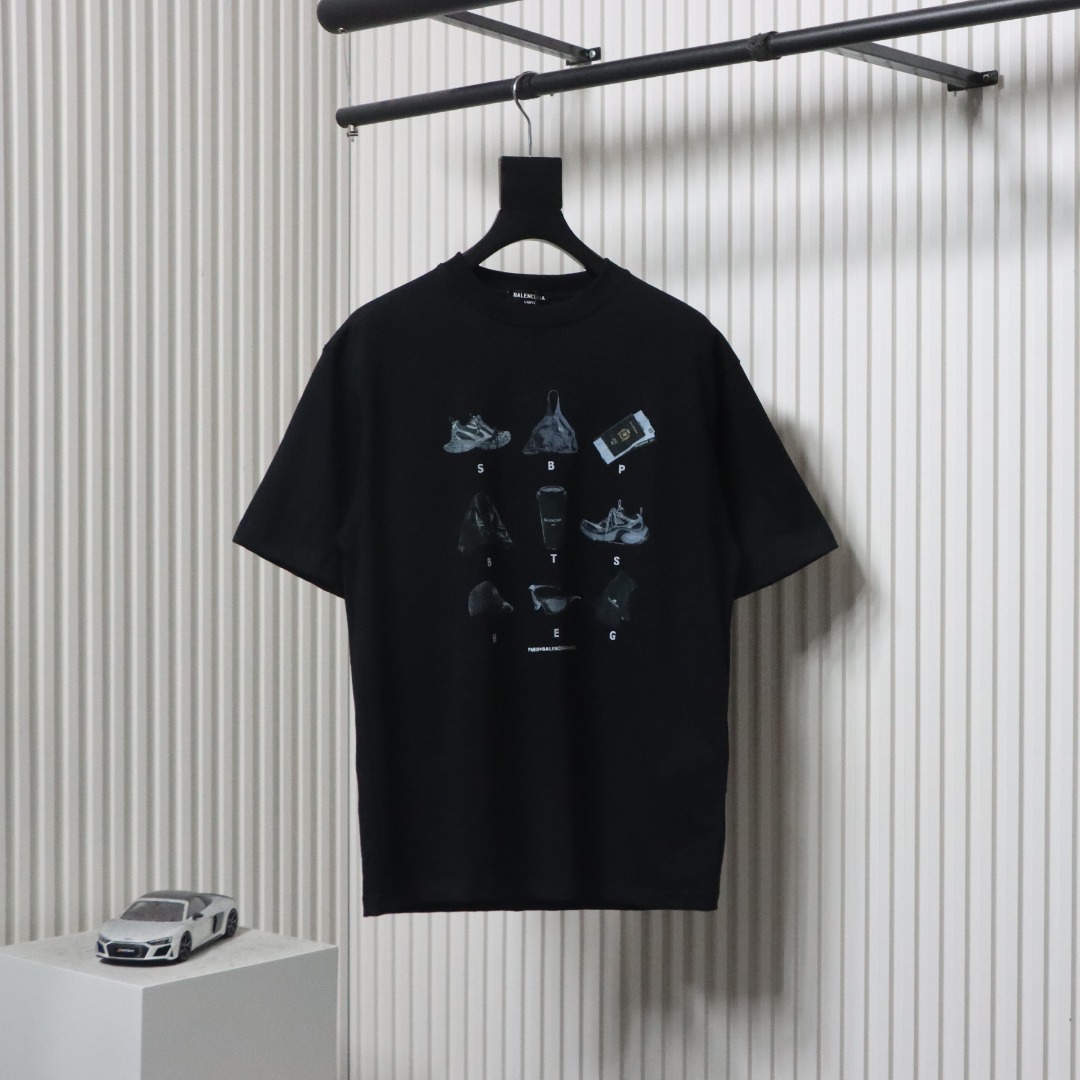 Balenciaga 25ss Classic Single Product Graphic Print T-shirt Black